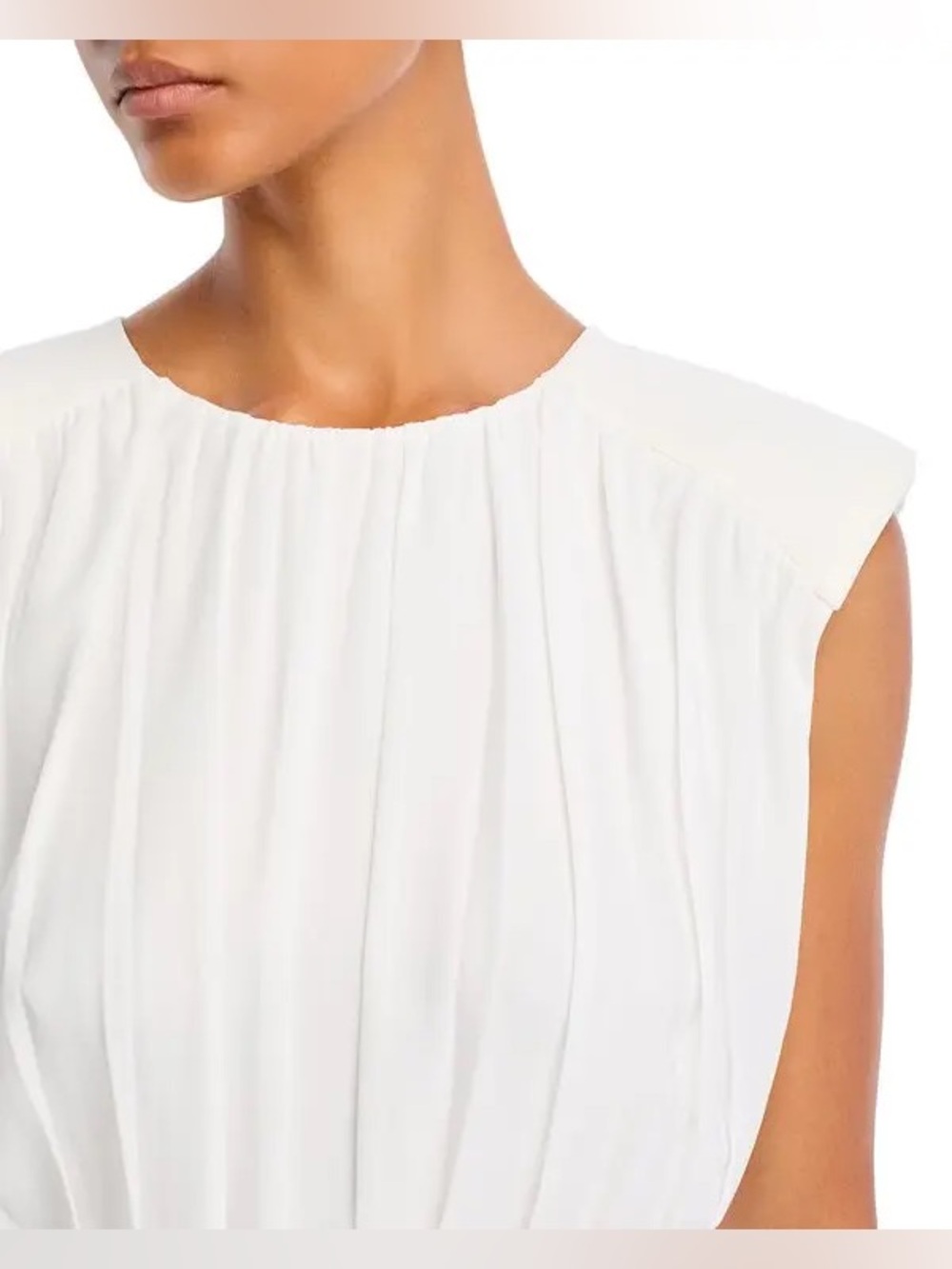 NWT Jason Wu White Pleated Sleeveless Crop Top - Picture 4 of 12